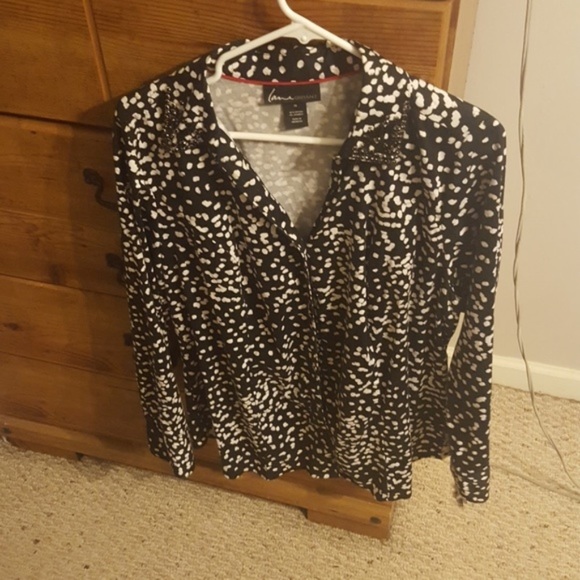 Lane Bryant Tops - 3/$12 Button down embellished BW shirt